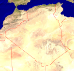 Algerien Satellit + Grenzen 2000x1908